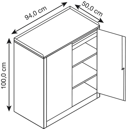 Artikelbild 2 für CP Stahlschrank 88210-00 S10001 lichtgrau 94,0 x 50,0 x 100,0 cm, aufgebaut, Artikelnummer 414312