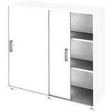 Artikelbild 1 für HAMMERBACHER Schiebetürenschrank 1753S, V1753S/W/W/SG weiß 2 Fachböden 120,0 x 40,0 x 110,0 cm, Artikelnummer 864557