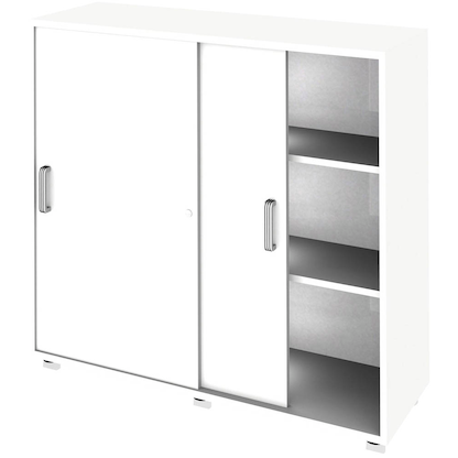 Artikelbild für HAMMERBACHER Schiebetürenschrank 1753S, V1753S/W/W/SG weiß 2 Fachböden 120,0 x 40,0 x 110,0 cm, Artikelnummer 864557