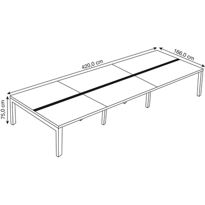 Artikelbild 2 für PAPERFLOW easyDesk Doppelschreibtisch buche rechteckig, 4-Fuß-Gestell weiß 420,0 x 166,0 cm, Artikelnummer 527984