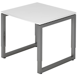 Artikelbild 1 für HAMMERBACHER Unni SE1 höhenverstellbarer Schreibtisch weiß rechteckig, Kufen-Gestell grau 80,0 x 80,0 cm, Artikelnummer 644601