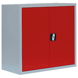 Artikelbild 1 für LÜLLMANN Stahlschrank 530304 feuerrot, lichtgrau 80,0 x 38,3 x 75,0 cm, aufgebaut, Artikelnummer 182489