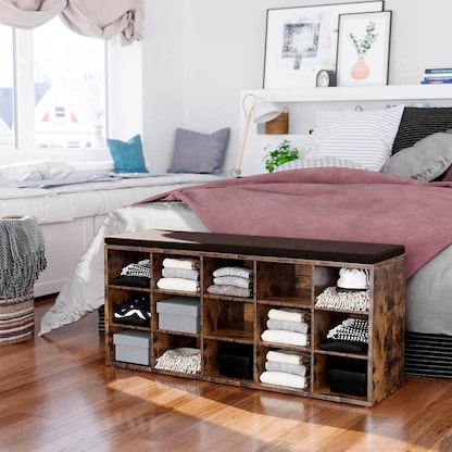 Artikelbild 4 für VASAGLE Schuhbank LHS15BX braun, schwarz Holz 105,0 cm, Artikelnummer 261176