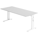 Artikelbild 1 für HAMMERBACHER OS 19 höhenverstellbarer Schreibtisch lichtgrau rechteckig, C-Fuß-Gestell weiß 180,0 x 80,0 cm, Artikelnummer 657472