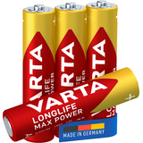 Artikelbild 1 für 4 VARTA Batterien LONGLIFE Max Power Micro AAA 1,5 V, Artikelnummer 399453