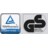 Kombination aus TÜV Rheinland Zertifizierungslogo und GS-Siegel für geprüfte Sicherheit.