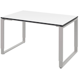 Artikelbild 1 für röhr Imperia höhenverstellbarer Schreibtisch weiß rechteckig, Kufen-Gestell silber 120,0 x 80,0 cm, Artikelnummer 752354