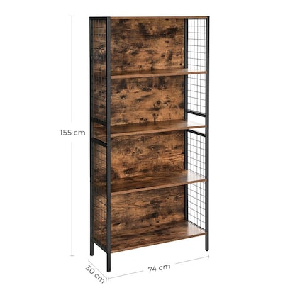 Artikelbild 7 für VASAGLE Bücherregal braun, schwarz 74,0 x 30,0 x 155,0 cm, Artikelnummer 290439