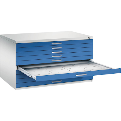 Artikelbild für CP 7200 Planschrank lichtgrau, enzianblau 10 Schubladen 135,0 x 96,0 x 76,0 cm, Artikelnummer 682637