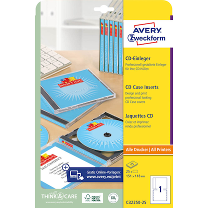 Artikelbild 2 für AVERY Zweckform CD-Einleger C32250-25 weiß, Artikelnummer 955971