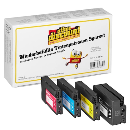 Artikelbild 5 für office discount schwarz, cyan, magenta, gelb Druckerpatronen kompatibel zu HP 953XL (3HZ52AE), 4er-Set, Artikelnummer 494601