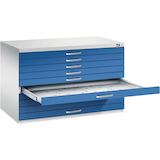 Artikelbild 1 für CP 7100 Planschrank lichtgrau, enzianblau 10 Schubladen 110,0 x 76,5 x 76,0 cm, Artikelnummer 682272