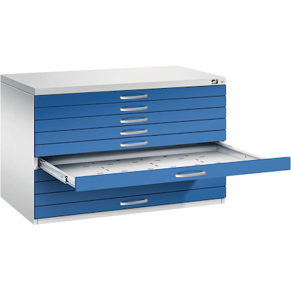 Artikelbild für CP 7100 Planschrank lichtgrau, enzianblau 10 Schubladen 110,0 x 76,5 x 76,0 cm, Artikelnummer 682272