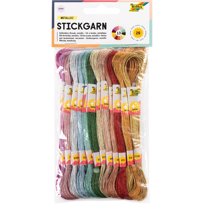 Artikelbild 17 für folia Garn METALLIC zum Sticken glänzend mehrfarbig 1,0 mm x 8,0 m, Artikelnummer 690386