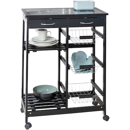 Artikelbild 21 für WENKO Servierwagen Bon Appetit schwarz 67,0 x 35,0 x 86,5 cm, Artikelnummer 531287