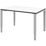Artikelbild 1 für röhr Imperia höhenverstellbarer Schreibtisch weiß rechteckig, 4-Fuß-Gestell silber 120,0 x 80,0 cm, Artikelnummer 752917