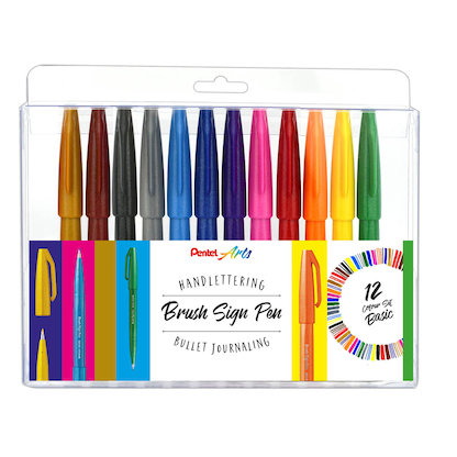 Artikelbild 5 für Pentel SES15-12 Brush-Pen-Set farbsortiert, 12 St., Artikelnummer 861007