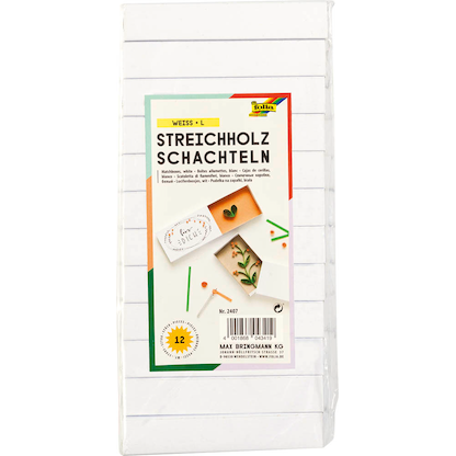 Artikelbild 1 für folia Bastelzubehör Streichholzschachteln L weiß 12 St., Artikelnummer 690277