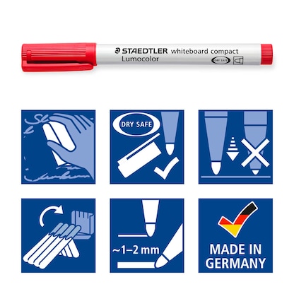 Artikelbild 4 für STAEDTLER compact Whiteboard-Marker farbsortiert 1,0 - 2,0 mm, 4 St., Artikelnummer 136341