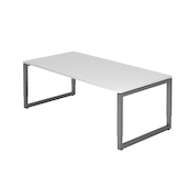 Artikelbild 1 für HAMMERBACHER Unni SE1 höhenverstellbarer Schreibtisch weiß rechteckig, Kufen-Gestell grau 200,0 x 100,0 cm, Artikelnummer 644738