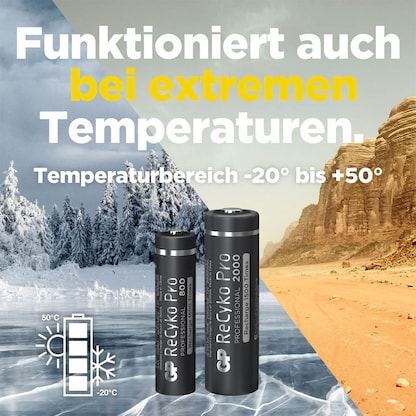 Artikelbild 13 für 4 GP Akkus ReCyko+ PRO Mignon AA 2.000 mAh, Artikelnummer 290223