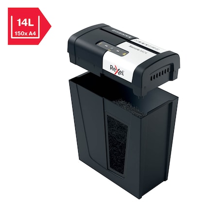 Artikelbild 7 für Rexel Secure MC4 Aktenvernichter mit Partikelschnitt P-5, 2 x 15 mm, bis 4 Blatt, schwarz, Artikelnummer 437174