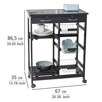 Artikelbild 5 für WENKO Servierwagen Bon Appetit schwarz 67,0 x 35,0 x 86,5 cm, Artikelnummer 531287