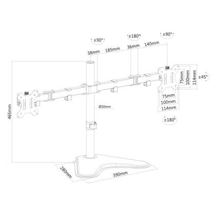 Artikelbild 4 für Neomounts Monitor-Halterung FPMA-D550DDBLACK schwarz für 2 Monitore, Tischständer, Artikelnummer 840963