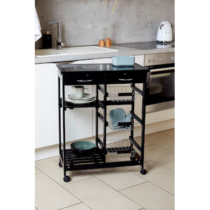 Artikelbild 6 für WENKO Servierwagen Bon Appetit schwarz 67,0 x 35,0 x 86,5 cm, Artikelnummer 531287