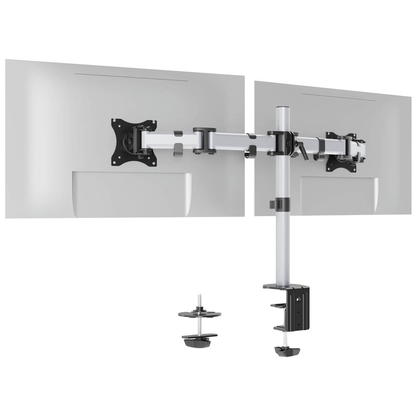 Artikelbild 2 für DURABLE Monitor-Halterung SELECT 509523 silber für 2 Monitore, Tischklemme, Tischbohrung, Artikelnummer 888333