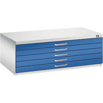 Artikelbild 4 für CP 7100 Planschrank lichtgrau, enzianblau 5 Schubladen 110,0 x 76,5 x 42,0 cm, Artikelnummer 682094