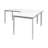 Artikelbild 1 für röhr Imperia höhenverstellbarer Schreibtisch weiß L-Form, 6-Fuß-Gestell silber 180,0 x 80,0/200,0 cm, Artikelnummer 752962