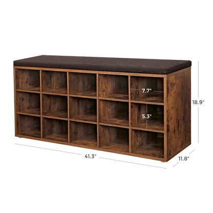Artikelbild 5 für VASAGLE Schuhbank LHS15BX braun, schwarz Holz 105,0 cm, Artikelnummer 261176