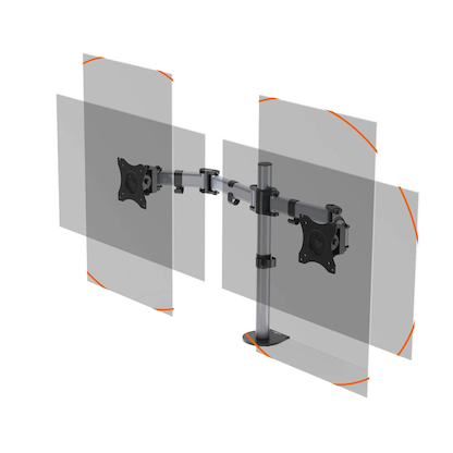 Artikelbild 4 für DURABLE Monitor-Halterung SELECT 509523 silber für 2 Monitore, Tischklemme, Tischbohrung, Artikelnummer 888333