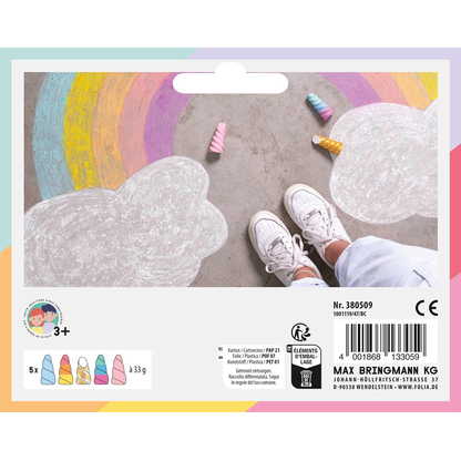 Artikelbild 4 für folia Einhorn Straßenmalkreide farbsortiert 5 St., Artikelnummer 690436