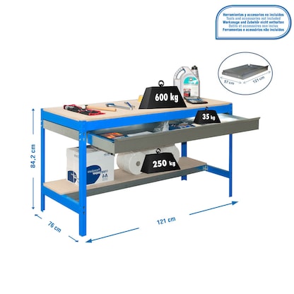 Artikelbild 3 für Simonrack Werkbank KIT SIMONWORK BT0 BOX 1200 blau 1 Schublade 120,0 x 76,0 x 84,2 cm, Artikelnummer 742753
