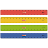 Artikelbild 1 für BRUNNEN Lineal 30,0 cm, rot, gelb, grün oder blau, Artikelnummer 498461