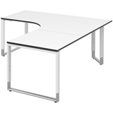 Artikelbild 1 für röhr Imperia höhenverstellbarer Schreibtisch weiß L-Form, Kufen-Gestell weiß 180,0 x 80,0/200,0 cm, Artikelnummer 753002
