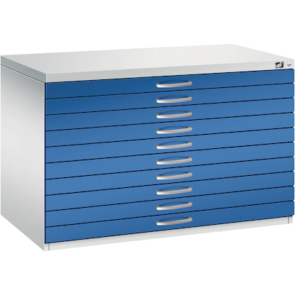 Artikelbild 4 für CP 7100 Planschrank lichtgrau, enzianblau 10 Schubladen 110,0 x 76,5 x 76,0 cm, Artikelnummer 682272