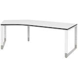 Artikelbild 1 für röhr Imperia höhenverstellbarer Schreibtisch weiß Bogenform, Kufen-Gestell weiß 217,0 x 114,0 cm, Artikelnummer 753034