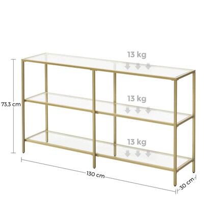 Artikelbild 4 für VASAGLE Konsolentisch Glas gold 130,0 x 30,0 x 73,3 cm, Artikelnummer 289799