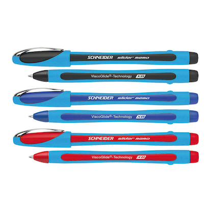 Artikelbild 3 für Schneider Kugelschreiber Slider Memo farbsortiert, Schreibfarbe: farbsortiert, 3 St., Artikelnummer 389841