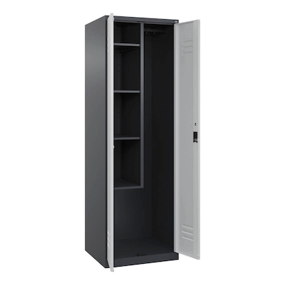 Artikelbild für CP Putzmittelschrank Classic Plus 080100-00 S10024 lichtgrau, anthrazitgrau 60,0 x 50,0 x 185,0 cm, aufgebaut, Artikelnummer 114399