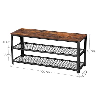 Artikelbild 5 für VASAGLE Sitzbank LBS078B01 braun, schwarz Holz 100,0 cm, Artikelnummer 262707