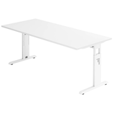 Artikelbild 1 für HAMMERBACHER OS 19 höhenverstellbarer Schreibtisch weiß rechteckig, C-Fuß-Gestell weiß 180,0 x 80,0 cm, Artikelnummer 657763