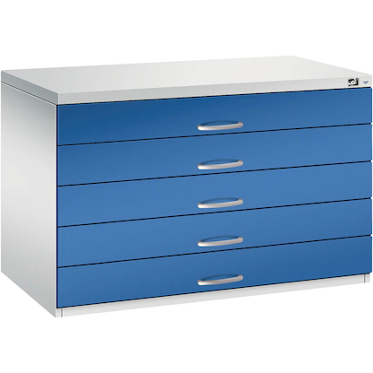 Artikelbild 4 für CP 7100 Planschrank lichtgrau, enzianblau 5 Schubladen 110,0 x 76,5 x 76,0 cm, Artikelnummer 682505