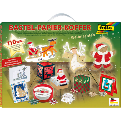 Artikelbild 1 für folia Bastelset Papier-Koffer Weihnachten 110-tlg. mehrfarbig, Artikelnummer 272887