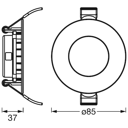 Artikelbild 2 für LEDVANCE RECESS SLIM DOWNLIGHT LED-Einbaustrahler weiß 4,5 W, Artikelnummer 533669