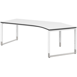 Artikelbild 1 für röhr Imperia höhenverstellbarer Schreibtisch weiß Bogenform, Kufen-Gestell weiß 217,0 x 114,0 cm, Artikelnummer 753063