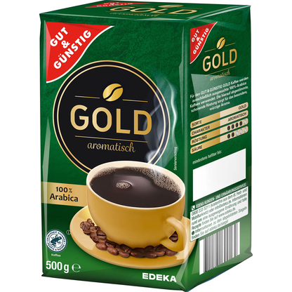 Artikelbild 14 für GUT&GÜNSTIG Gold Kaffee, gemahlen, Arabicabohnen 500,0 g, Artikelnummer 989881